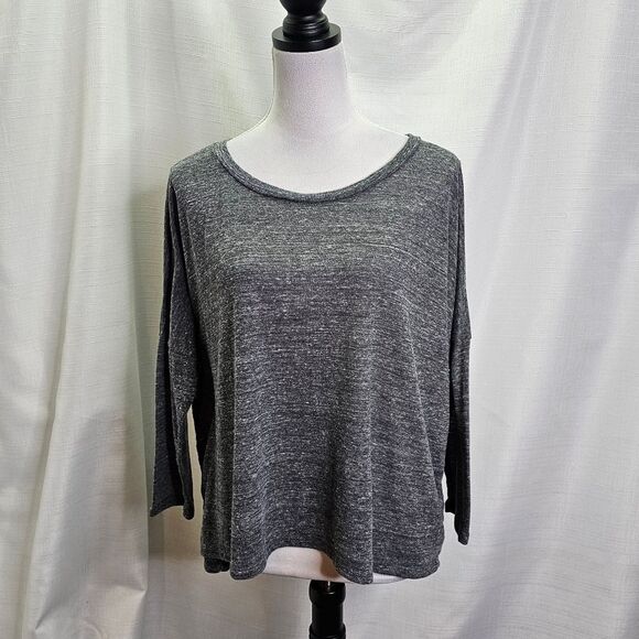 Old Navy Heather Gray Relaxed Fit Long Sleeve Slub Tee Size Large - Picture 1 of 6